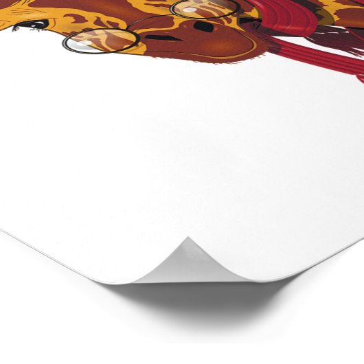 Giraffe die bril draagt poster (Hoek)