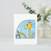 Giraffe die een auto bestuurt. briefkaart (Staand voorkant)