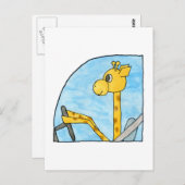 Giraffe die een auto bestuurt. briefkaart (Voorkant / Achterkant)