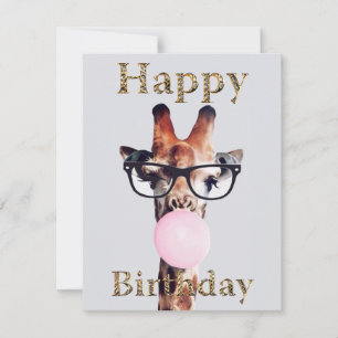 Giraffe die een bril draagt Gefeliciteerd met je v
