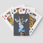 Giraffe die een bril dragen, boog stropdas blazen pokerkaarten (Achterkant)