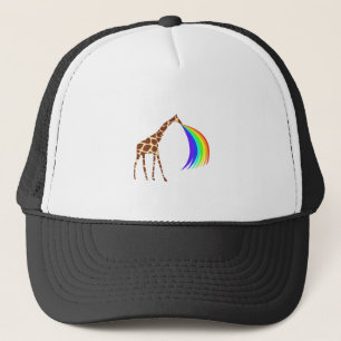 Giraffe die een regenboog afblaast trucker pet