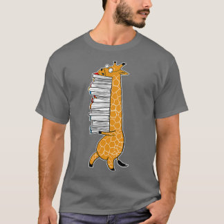 Giraffe die een stapel van de Gevallen van de Tele T-shirt