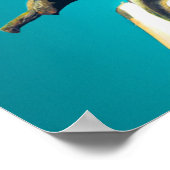 Giraffe die Helm draagt op motorrijwiel Moderne AI Poster (Hoek)