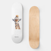 Giraffe die het pet van de winter aanpasbaar Poste Persoonlijk Skateboard (Voorkant)
