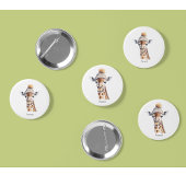 Giraffe die het pet van de winter aanpasbaar Poste Ronde Button 7,6 Cm