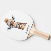 Giraffe die het pet van de winter aanpasbaar Poste Tafeltennisbatje (Zijkant)