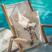 Giraffe die het pet van de winter aanpasbaar Poste Tote Bag