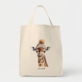 Giraffe die het pet van de winter aanpasbaar Poste Tote Bag (Voorkant)