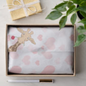 Giraffe die houder is van een Roos Tissuepapier (Geschenk)