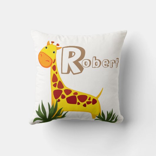 Giraffe die in het Sierkussen van de Naam van de D (Achterkant)