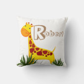 Giraffe die in het Sierkussen van de Naam van de D (Voorkant)