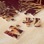 Giraffe die naar de puzzel kijkt - schilderen (Zijkant)