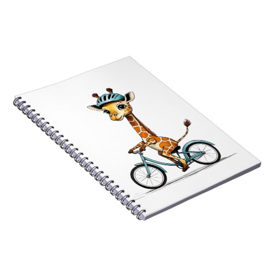 Giraffe die op een fiets rijdt – met de hand getek notitieboek (Rechterzijde)