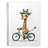 Giraffe die op een fiets rijdt – met de hand getek notitieboek (Voorkant)