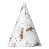 Giraffe die Safari-dieren met een partij bij de ov Feesthoedjes (Achterkant)