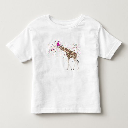 Giraffe die Safari-dieren met een partij bij de ov Kinder Shirts (Voorkant)