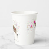 Giraffe die Safari-dieren met een partij bij de ov Papieren Bekers (Links)