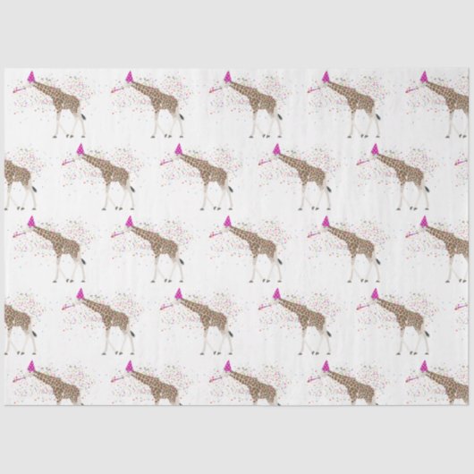 Giraffe die Safari-dieren met een partij bij de ov Tissuepapier (Voorkant)