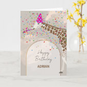 Giraffe die Safari-dieren op zaterdag koopt Kaart (Gele Bloem)