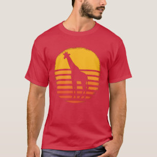 giraffe dier afrikaans safari giraffen retro t-shirt