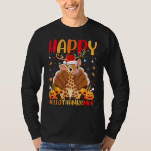 Giraffe Dier Blij Giraffe Hellothanksmas T-shirt