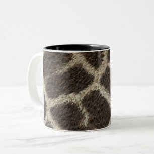 giraffe dier bont huid textuur wild leer patroon tweekleurige koffiemok