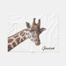 Giraffe Dier Gepersonaliseerde naam Fleece Deken