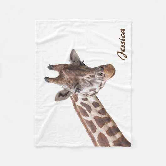 Giraffe Dier Gepersonaliseerde naam Fleece Deken (Voorkant)