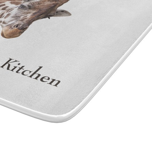 Giraffe Dier Gepersonaliseerde naam Snijplank (Hoek)