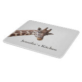 Giraffe Dier Gepersonaliseerde naam Snijplank (Hoek)