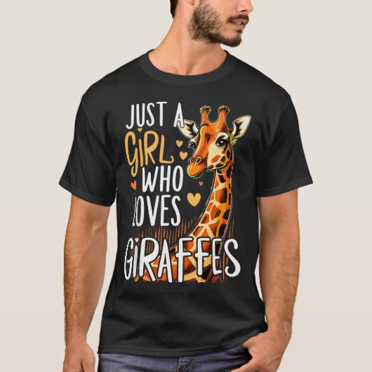Giraffe Dier Gewoon Een Meisje Dat Liefheeft T-shirt (Voorkant)