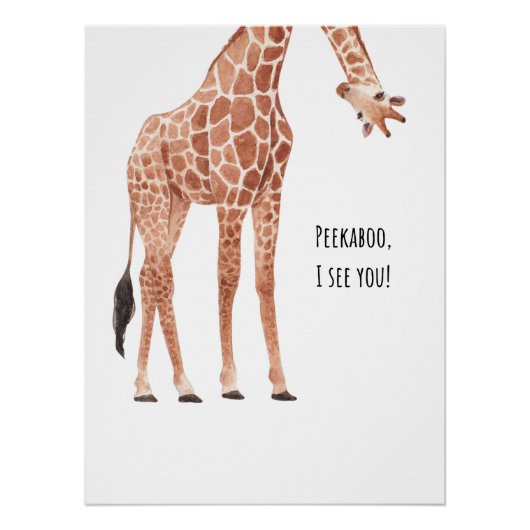 Giraffe Dier Natuur Wilde dieren cute dier Perfect Poster (Voorkant)