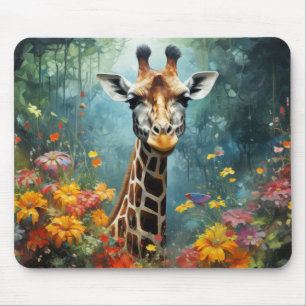 Giraffe Dier Wilderness Kleurrijke Print Muismat