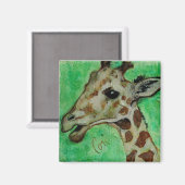 Giraffe Dier Wildlife Art Magnet (Voorkant / Achterkant)