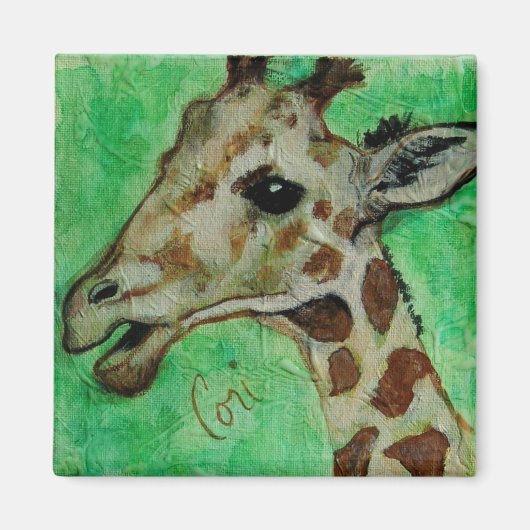 Giraffe Dier Wildlife Art Magnet (Voorkant)