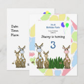 Giraffe dierdag uitnodiging (Voorkant / Achterkant)