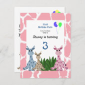 Giraffe dierdag uitnodiging (Voorkant / Achterkant)