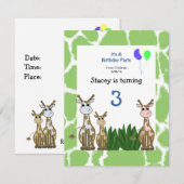 Giraffe dierdag uitnodiging (Voorkant / Achterkant)