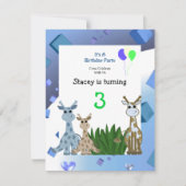 Giraffe dierdag uitnodiging (Voorkant)