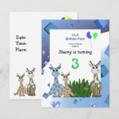 Giraffe dierdag uitnodiging (Voorkant / Achterkant)