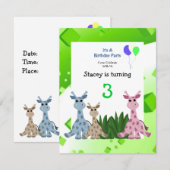 Giraffe dierdag uitnodiging (Voorkant / Achterkant)