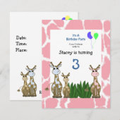 Giraffe dierdag uitnodiging (Voorkant / Achterkant)