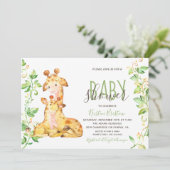 Giraffe Dieren Baby shower Kaart (Staand voorkant)