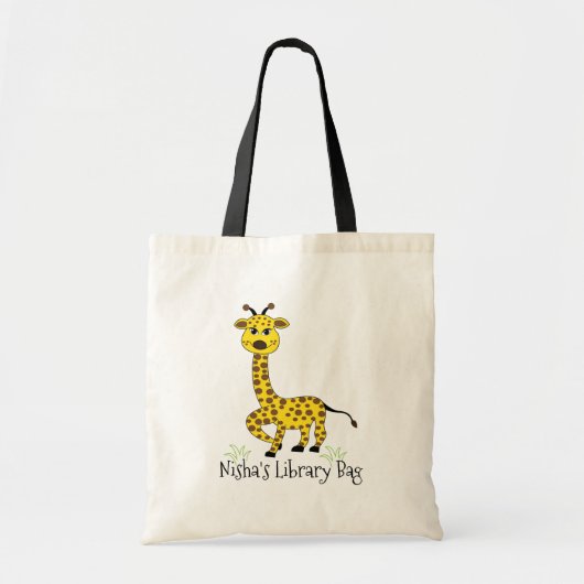 Giraffe Dieren Kinderen Boek Bibliotheek Tas (Voorkant)