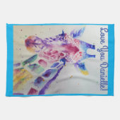 Giraffe dierenliefde jullie vrouwen noemen kunstth theedoek (Horizontaal)