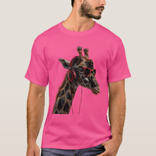Giraffe Dierenliefhebber Bos Safari Hoofdtelefoon T-shirt