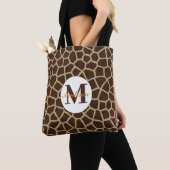 Giraffe Dierenprint Monogram Tote Tas (Dichtbij)