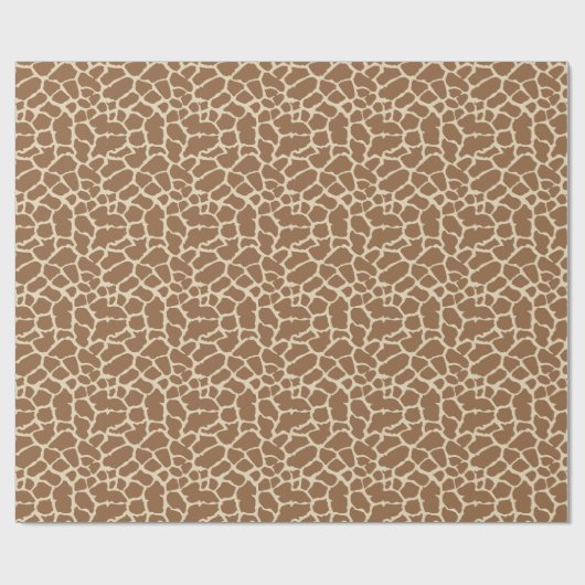 Giraffe - Dierenprinter Tan Brown Design Cadeaupapier (Vlak)