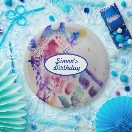 Giraffe dierentuin - Bord geboorte (Feest)